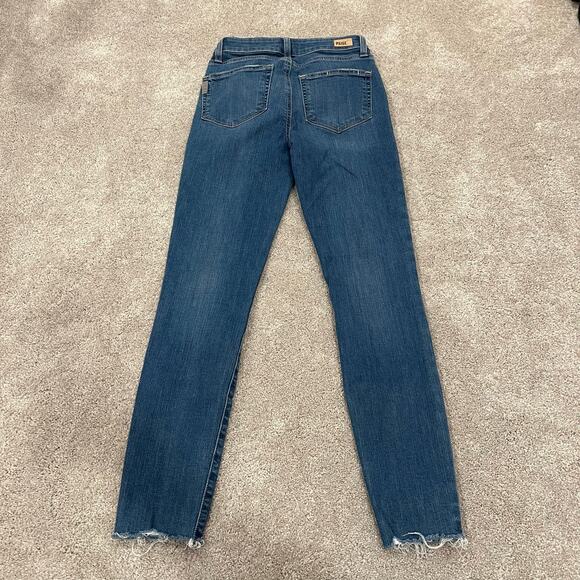 Paige Women's Hoxton Ankle Skinny Jean Light Wash Distressed Hem Size 24 - Picture 3 of 11
